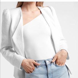 New with tags express white draped boucle blazer xxs